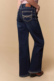Girl's Lite Embroidery Wide Leg Jeans