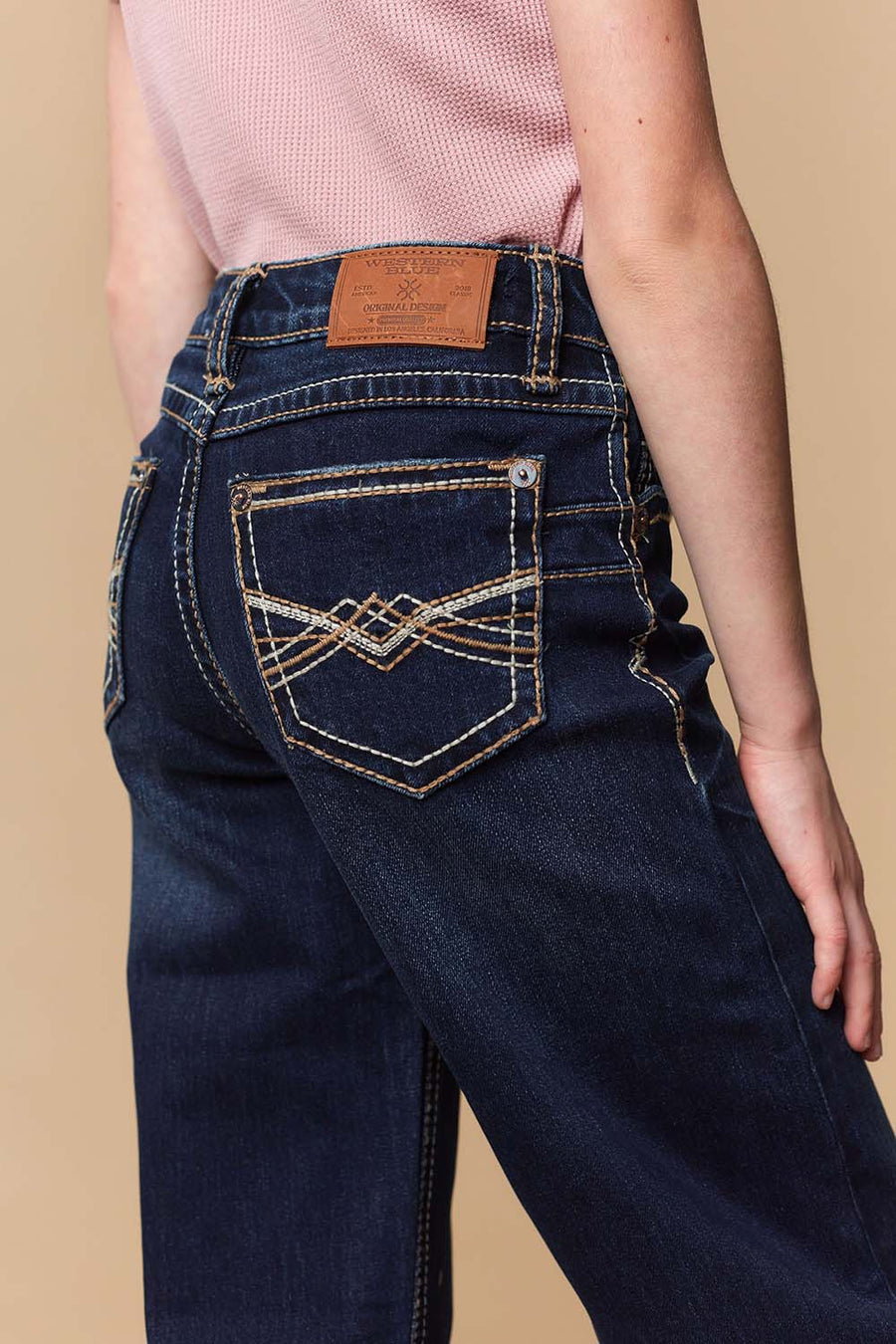 Girl's Lite Embroidery Wide Leg Jeans
