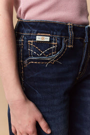 Girl's Lite Embroidery Wide Leg Jeans
