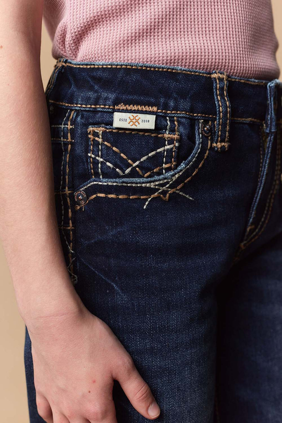 Girl's Lite Embroidery Wide Leg Jeans