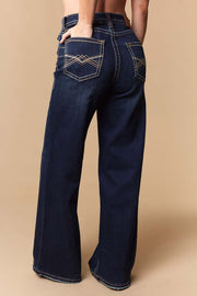 Women's Lite Embroidery Wide Leg Jeans