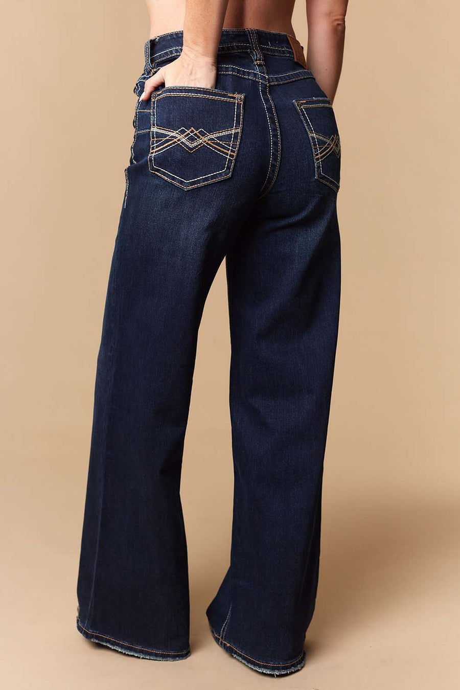 Women's Lite Embroidery Wide Leg Jeans