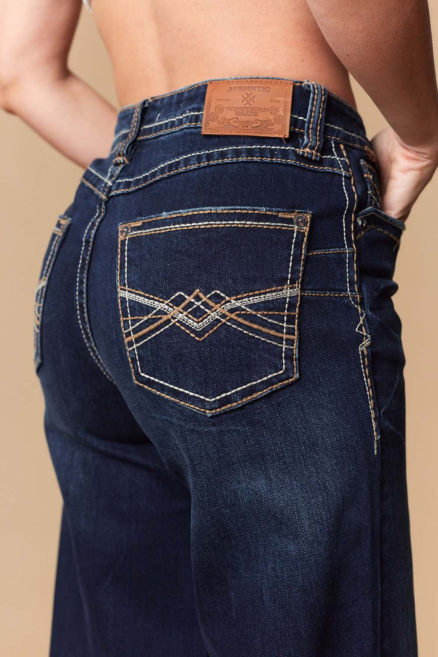 Women's Lite Embroidery Wide Leg Jeans