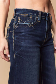 Women's Lite Embroidery Wide Leg Jeans
