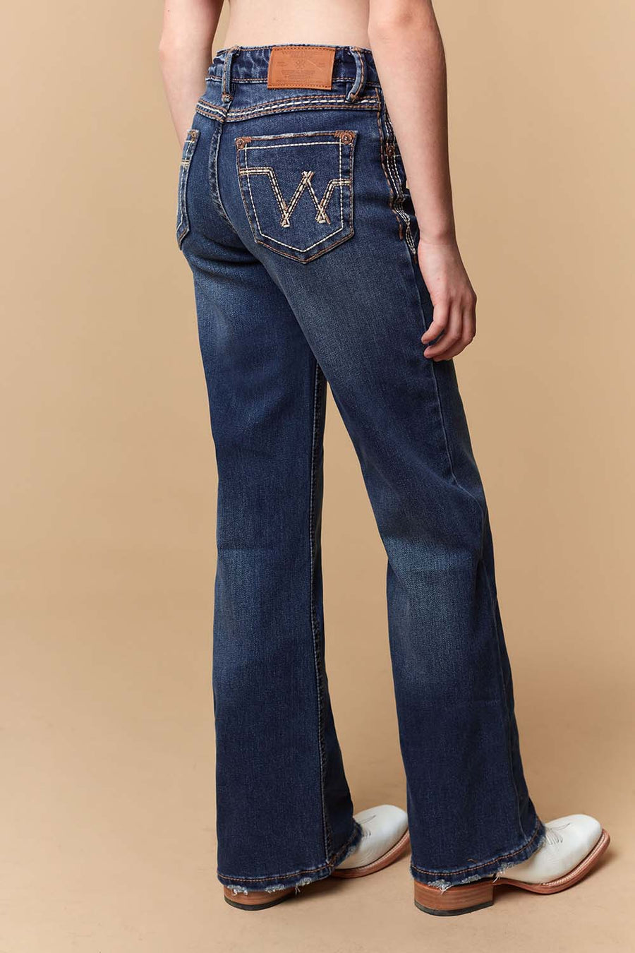 Girl's Lite Embroidery Wide Leg Jeans
