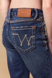 Girl's Lite Embroidery Wide Leg Jeans