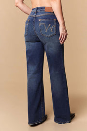 Women's Lite Embroidery Wide Leg Jeans