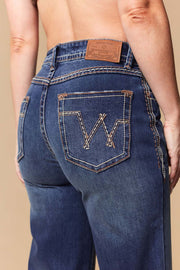 Women's Lite Embroidery Wide Leg Jeans