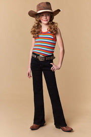 Girl's Lite Embroidery Bootcut Jeans