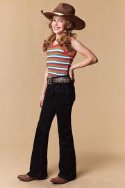 Girl's Lite Embroidery Bootcut Jeans