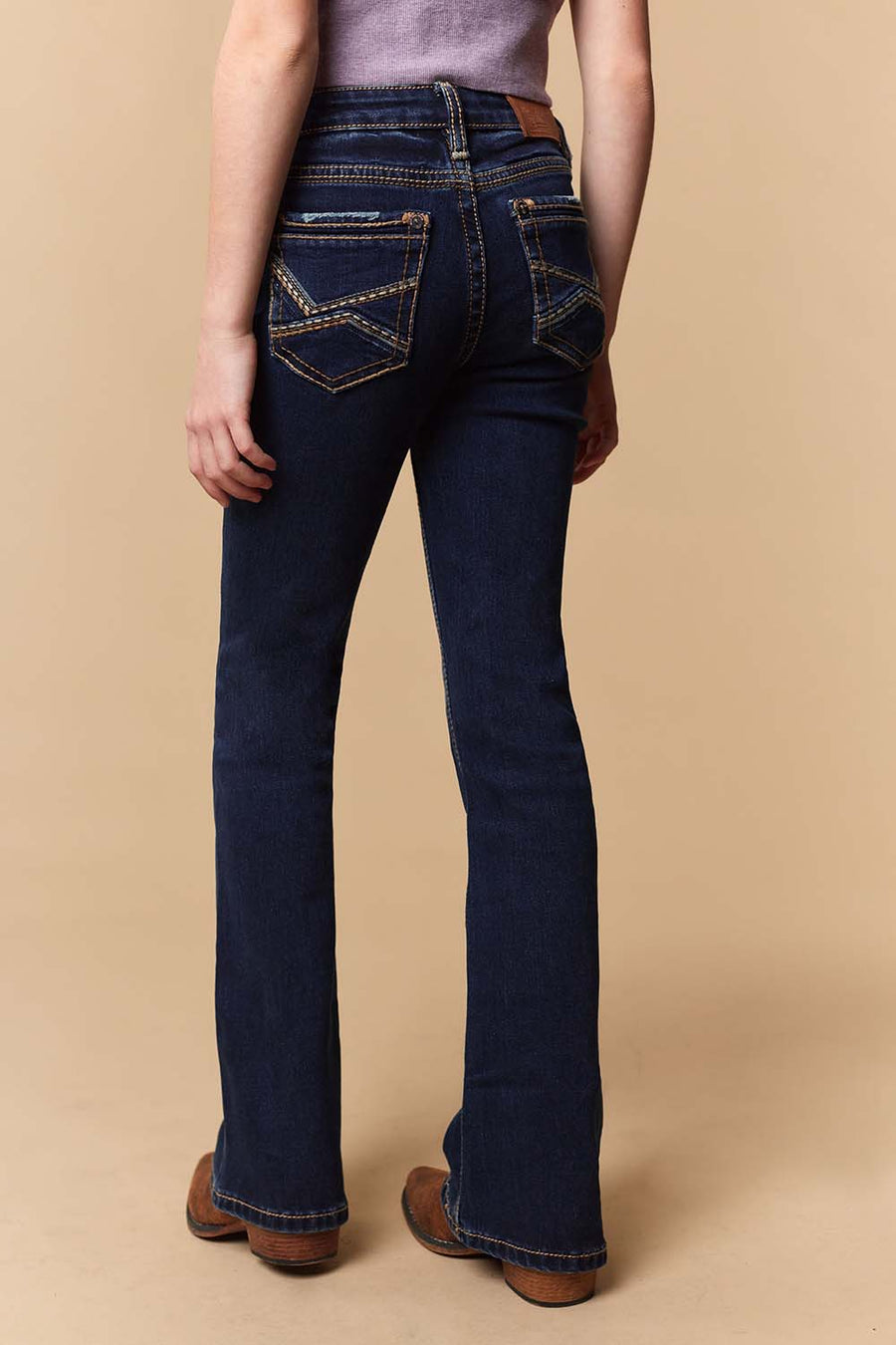 Girl's Lite Embroidery Bootcut Jeans