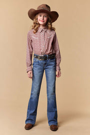 Girl's Lite Embroidery Bootcut Jeans