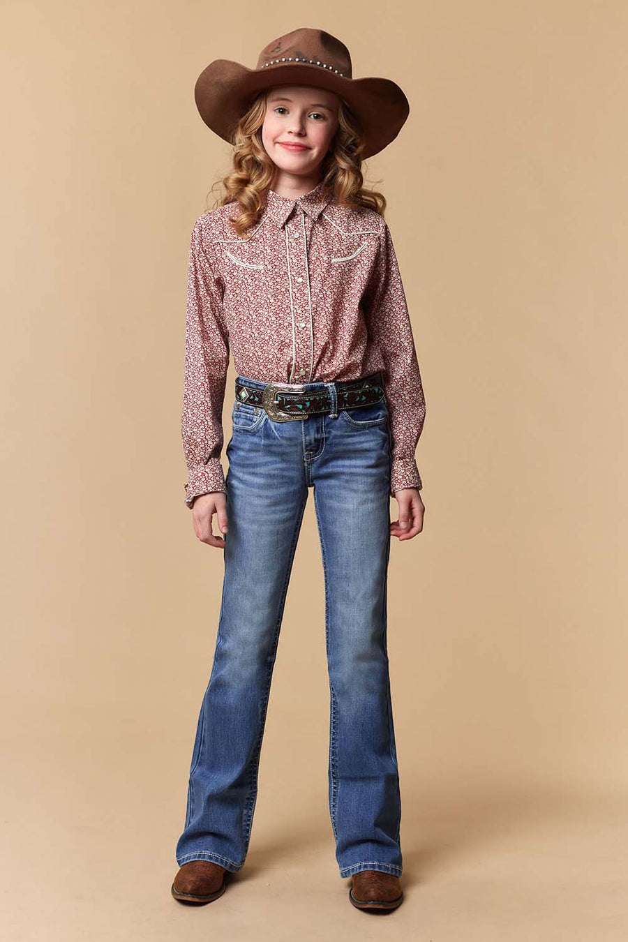 Girl's Lite Embroidery Bootcut Jeans