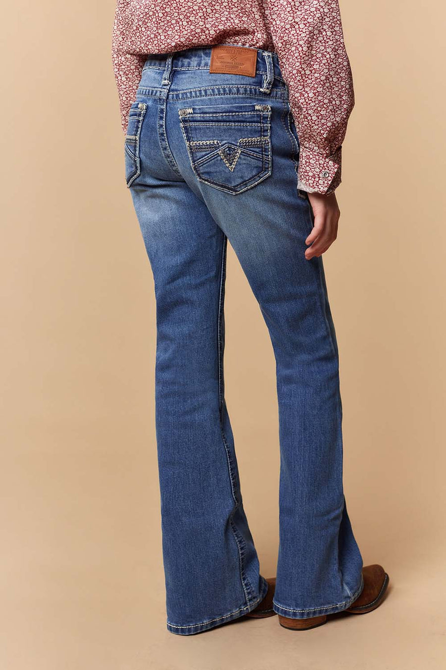 Girl's Lite Embroidery Bootcut Jeans