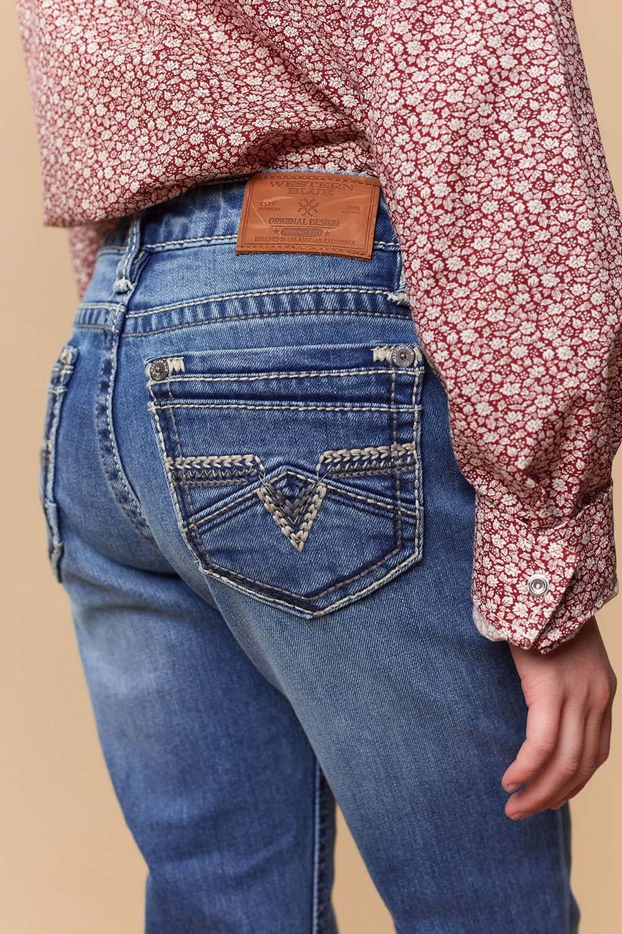 Girl's Lite Embroidery Bootcut Jeans
