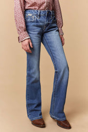 Girl's Lite Embroidery Bootcut Jeans
