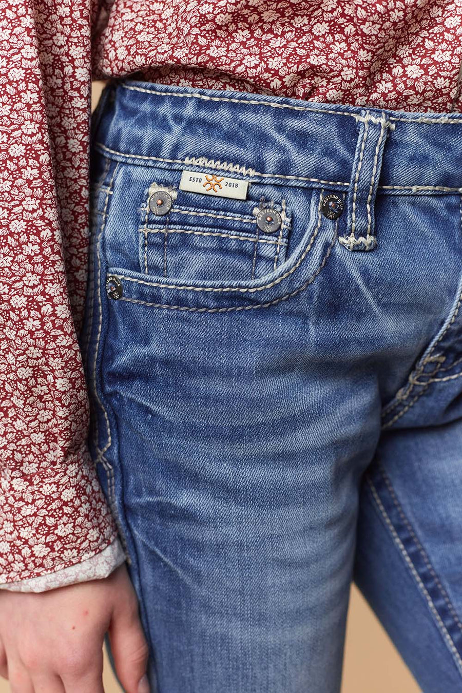 Girl's Lite Embroidery Bootcut Jeans