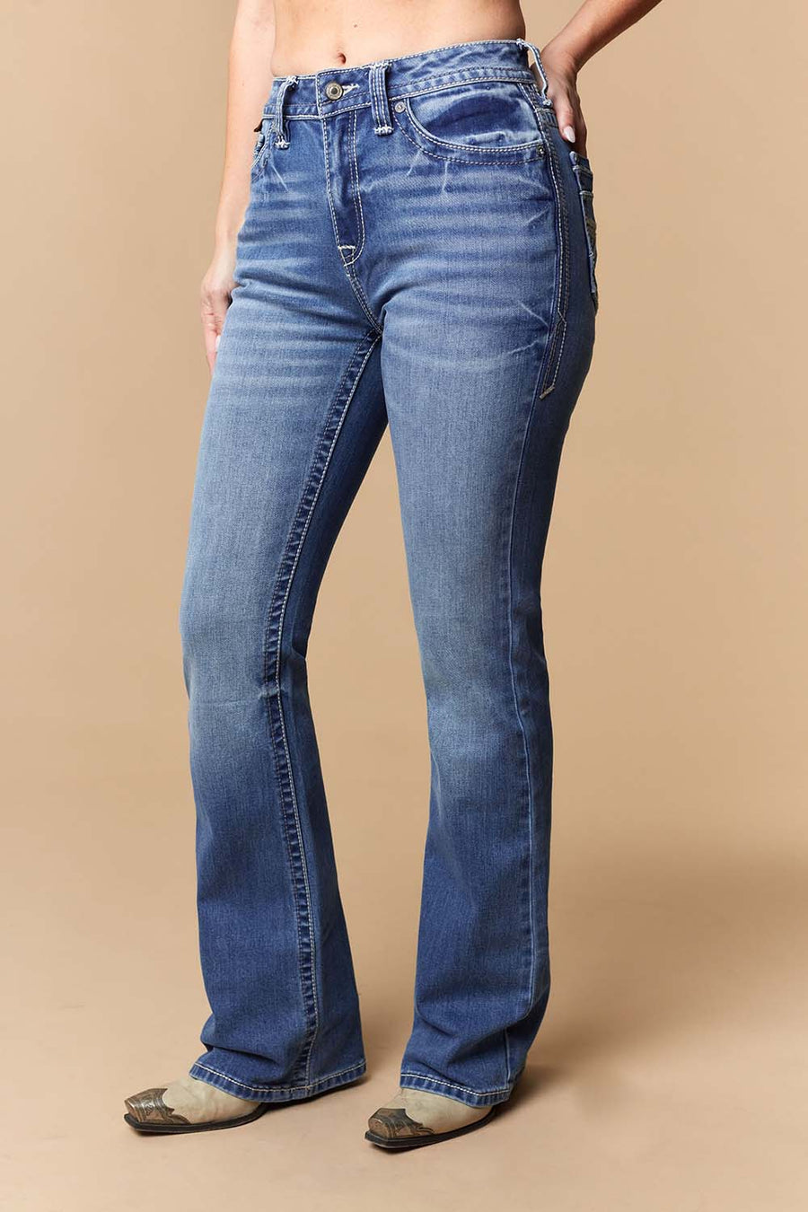 Women's Lite Embroidery Bootcut Jeans