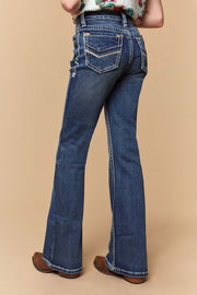 Girl's Lite Embroidery Bootcut Jeans