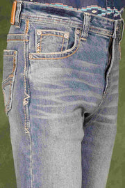 Men's Lite Embroidered Modern Bootcut Jeans