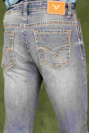 Men's Lite Embroidered Modern Bootcut Jeans