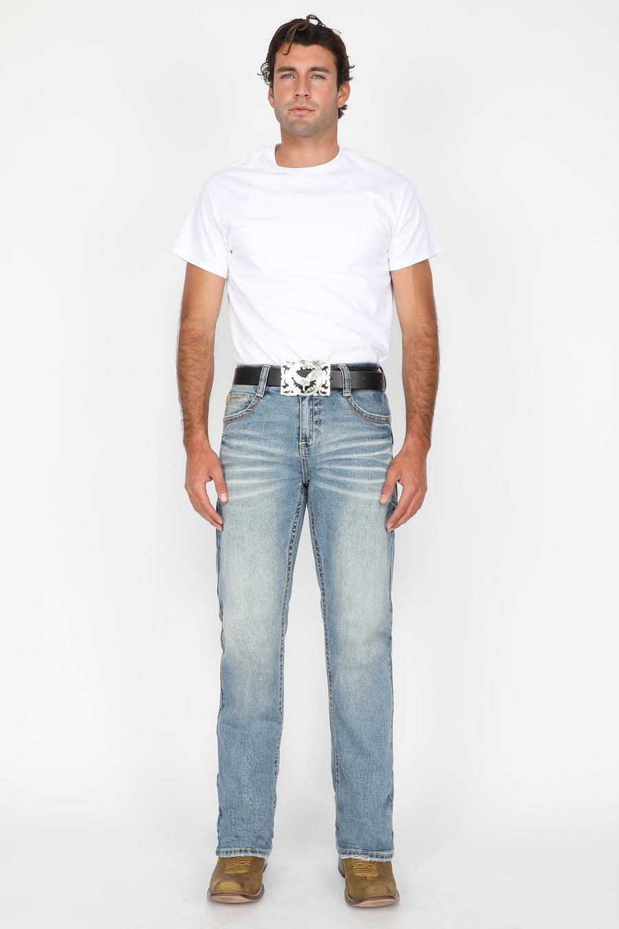 Men's Embroidered Straight Jeans