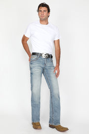 Men's Embroidered Straight Jeans