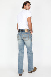 Men's Embroidered Straight Jeans