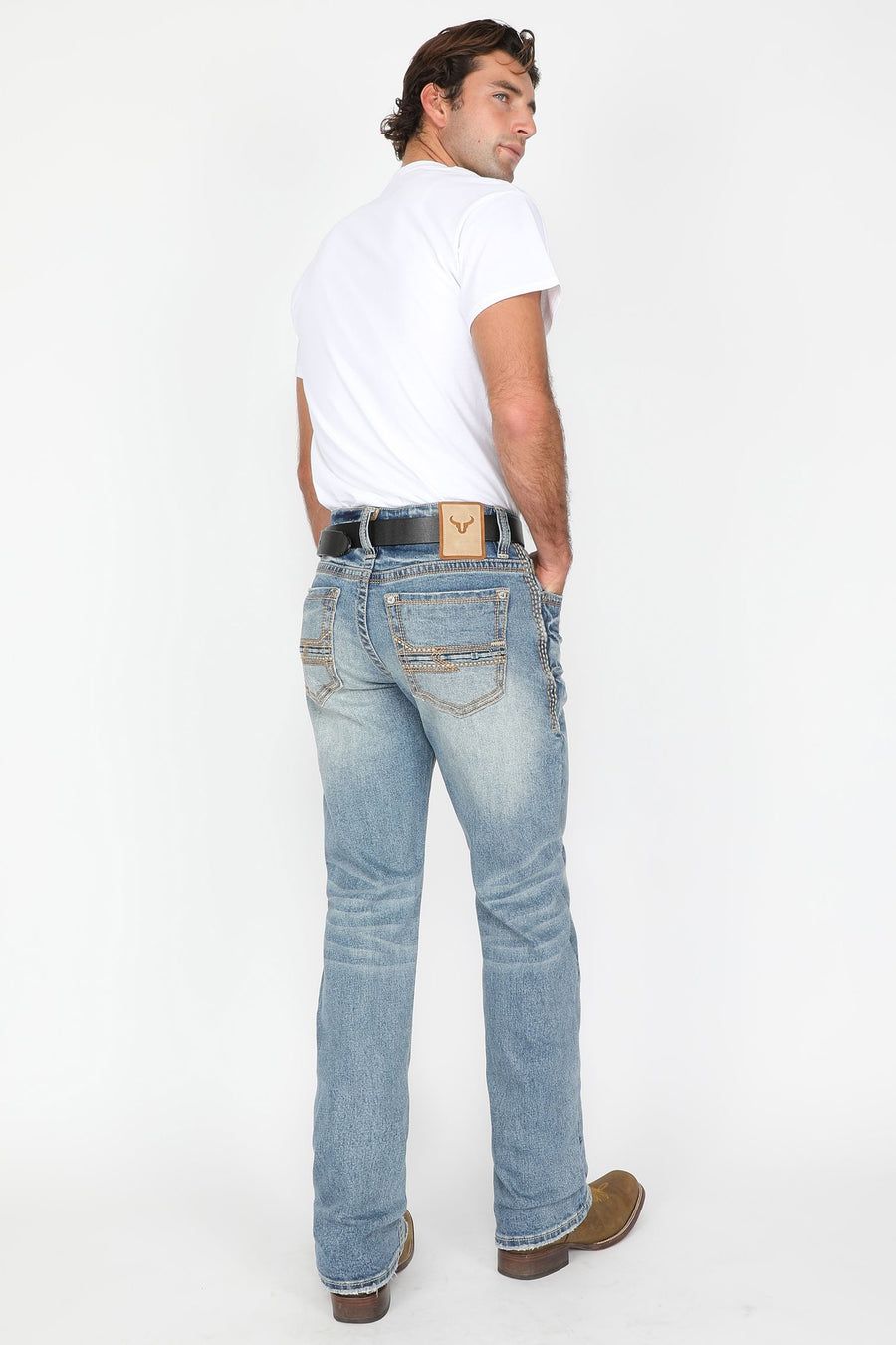 Men's Embroidered Straight Jeans