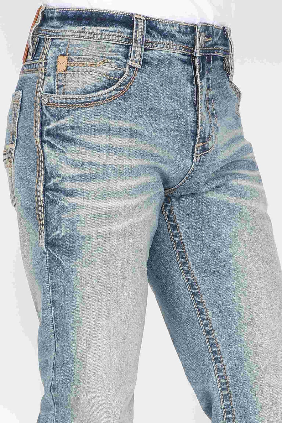 Men's Embroidered Straight Jeans