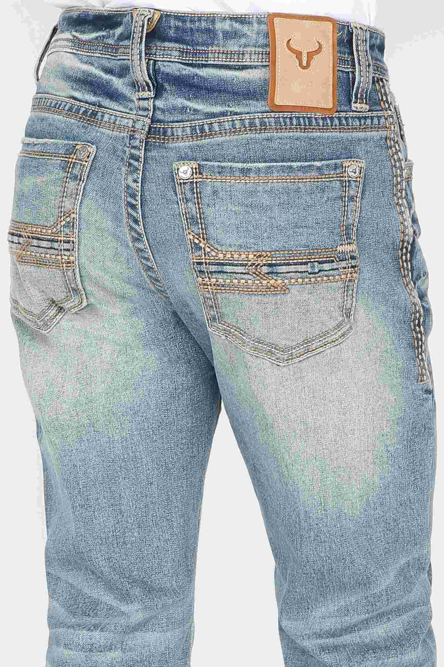 Men's Embroidered Straight Jeans