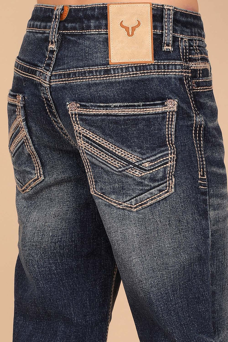 Boy's Embroidery Modern Bootcut Jeans