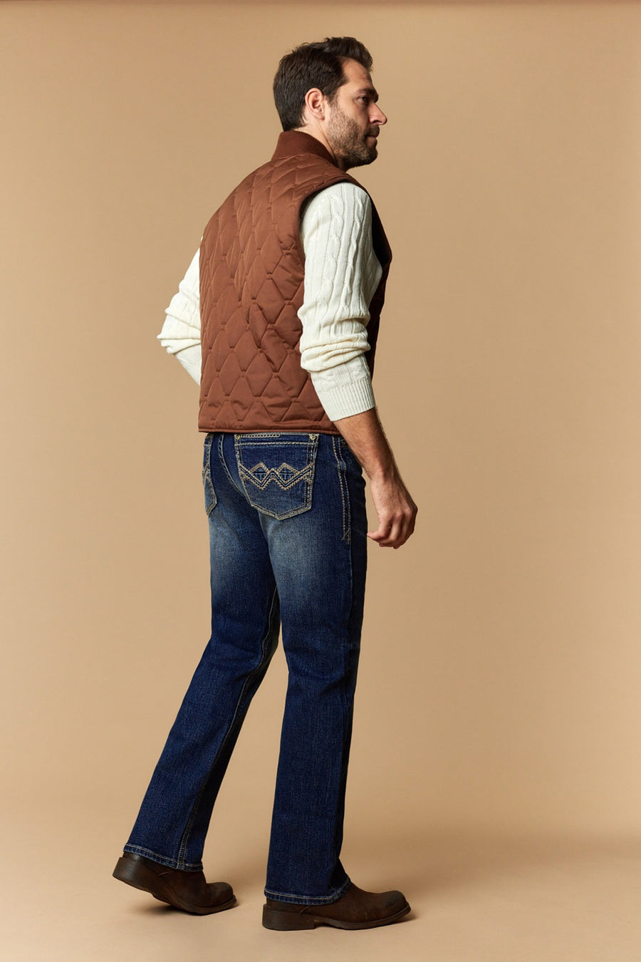 Men's Lite Embroidered Modern Bootcut Jeans