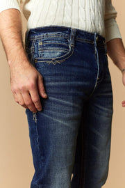 Men's Lite Embroidered Modern Bootcut Jeans