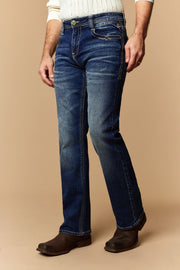 Men's Lite Embroidered Modern Bootcut Jeans