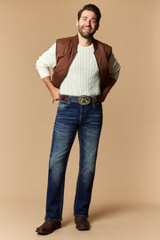 Men's Lite Embroidered Modern Bootcut Jeans