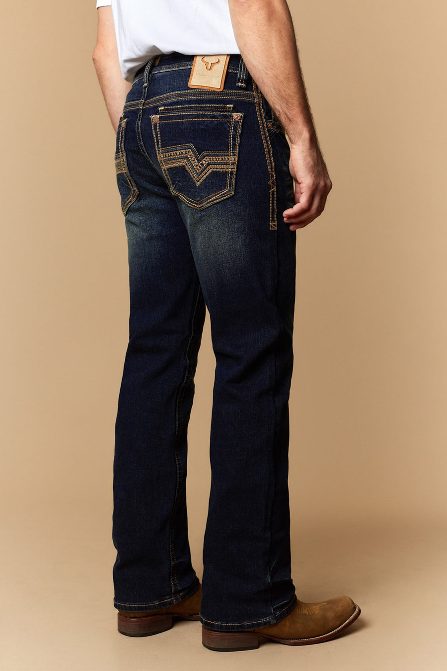 Men's Lite Embroidered Modern Bootcut Jeans