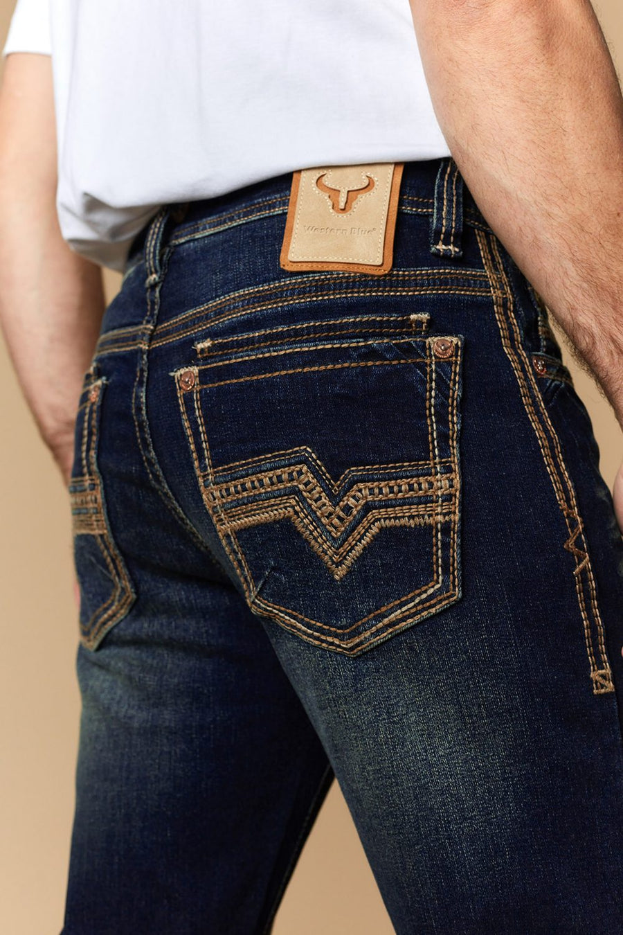 Men's Lite Embroidered Modern Bootcut Jeans