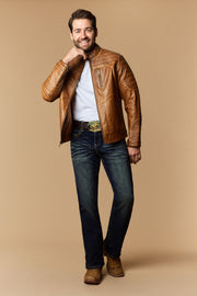 Men's Lite Embroidered Modern Bootcut Jeans
