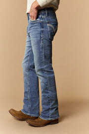 Men's Lite Embroidered Modern Bootcut Jeans