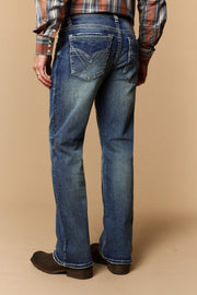 Men's Lite Embroidered Modern Bootcut Jeans