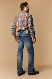 Men's Lite Embroidered Modern Bootcut Jeans