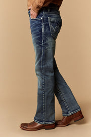 Men's Lite Embroidered Modern Bootcut Jeans