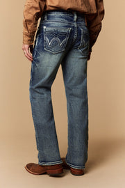 Men's Lite Embroidered Modern Bootcut Jeans