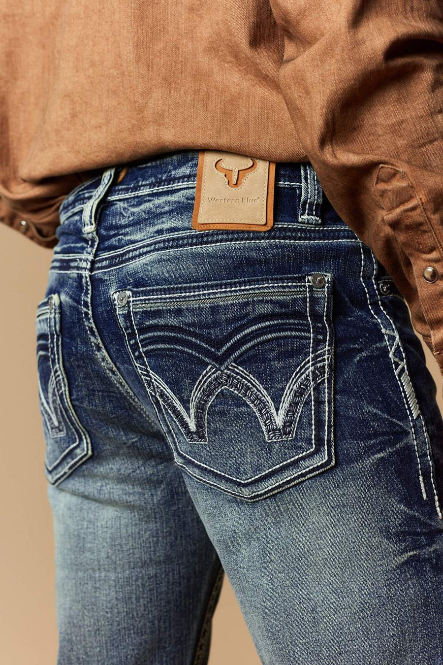 Men's Lite Embroidered Modern Bootcut Jeans