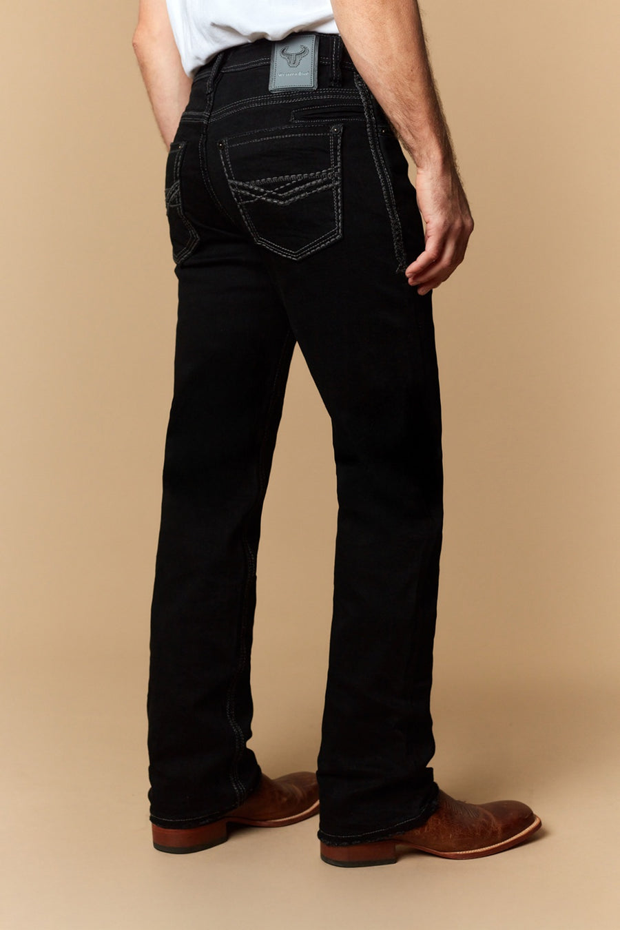 Men's Lite Embroidered Modern Bootcut Jeans
