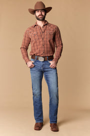 Men's Embroidered Modern Bootcut Jeans