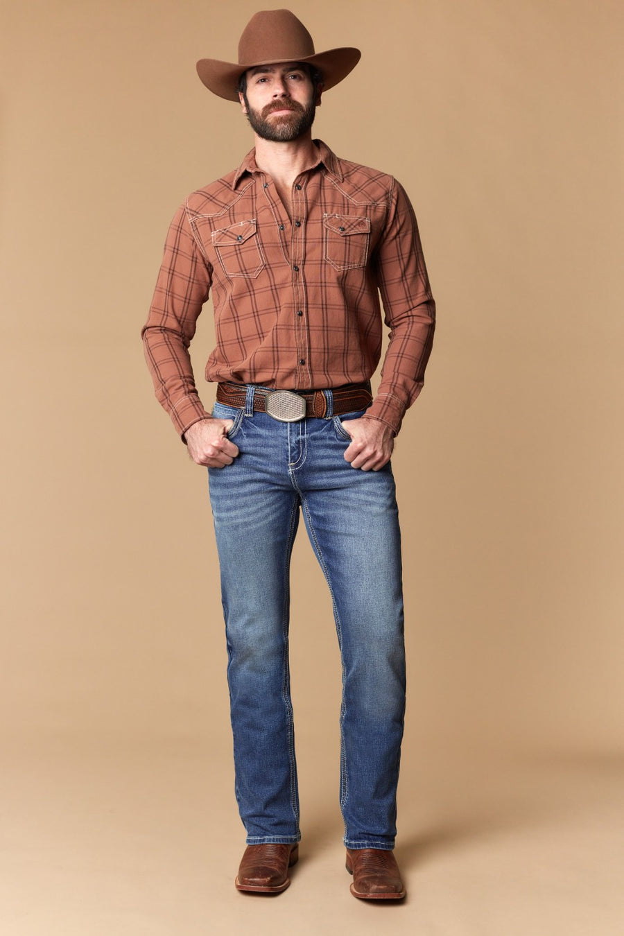 Men's Embroidered Modern Bootcut Jeans