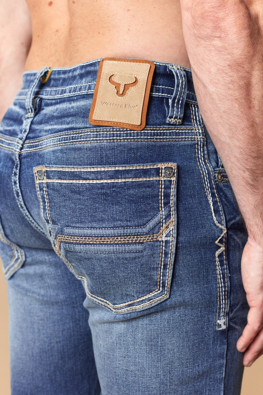 Men's Embroidered Modern Bootcut Jeans