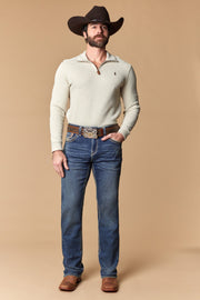 Men's Embroidered Modern Bootcut Jeans